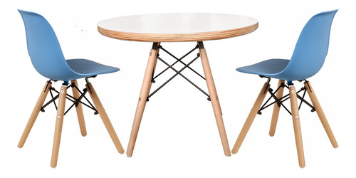 Set De Mesa Blanca Y Dos Sillas Celeste Eames