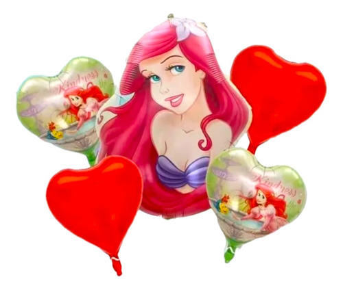 Set De Globos Ariel La Sirenita 5 Piezas