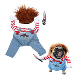 Disfraz De Chucky, Muñeco Mortal Para Halloween, Gato Y Perr