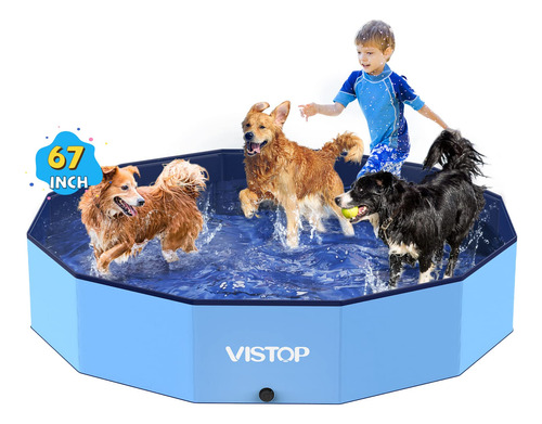 Vistop Piscina Plegable Extra Grande Para Perros, Xxl, Cubi.