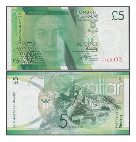 Grr-billete De Gibraltar 5 Pounds 2020 - Reina Elizabeth I I