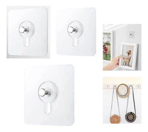  Pack X3 Gancho Adhesivo Multifunción Para Colgar Pared