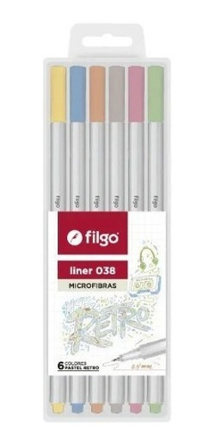 Marcador Microfibra Filgo Liner 038 0,4 Mm Paste X 6 Colores