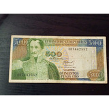 2 Billetes De 500 Pesos Oro Colombianos
