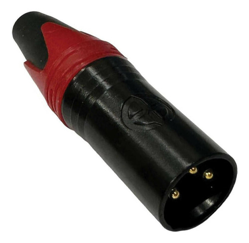 Kit 10 Pçs - Plug Xlr Macho Vermelho E Preto - Cannon Macho