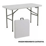 Mesa Dobrável Camping Vira Maleta 122x74x61cm Jogos