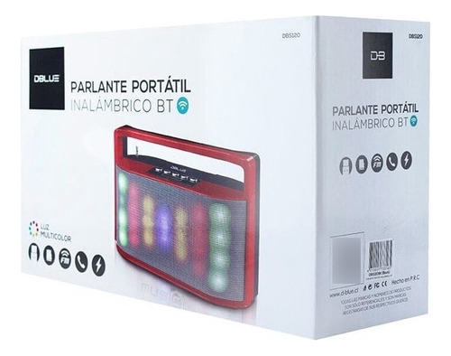  Dblue Parlante Bluetooth Iluminación Multicolor Portátil