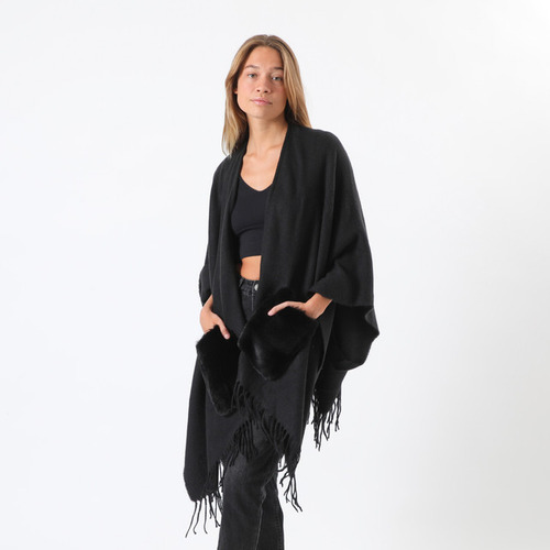 Poncho Fury Negro Humana