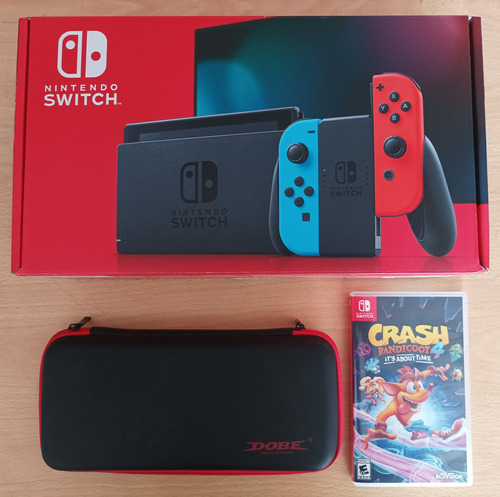 Nintendo Switch (ed. Neon Rojo/azul) + Juego + Funda