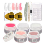 X&d Kit De Unas De Poligel Natural Transparente De 5 Colores