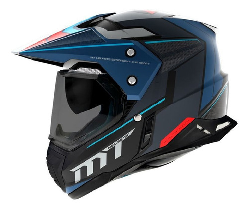 Casco Para Moto Integral Mt Helmets Synchrony  Azul Talle M 