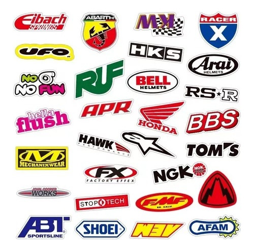 Motocross Logos Marcas 50 Calcomanias De Pvc Vs Agua