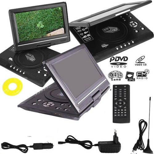 Dvd Portatil 9.8 Tv Fm 300 Juegos Auto 12v - 220v Usb Sd Fm