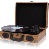 Tocadiscos Vintage Bluetooth 3 Velocidades Madera Natural