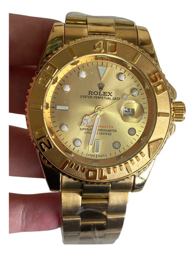 Relogio Yacht Master Masculino Rolex Dourado Com Dourado