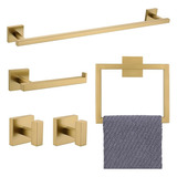 Set De 5 Accesorios De Baño (dorado)