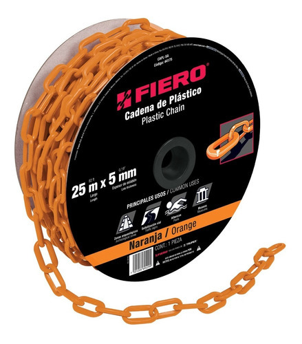 Cadena De Plástico De 5mm X 25m Naranja Fiero 44175