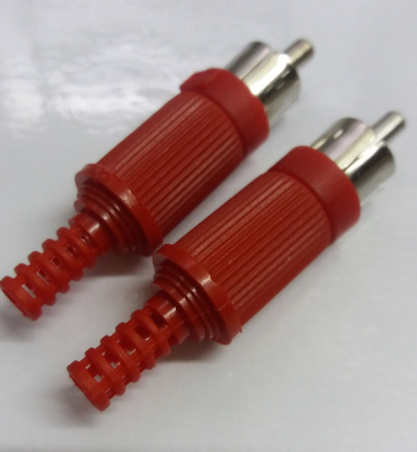 Plug Rca Plástico - Kit C/ 50un (vermelho) - Solda Na Ponta