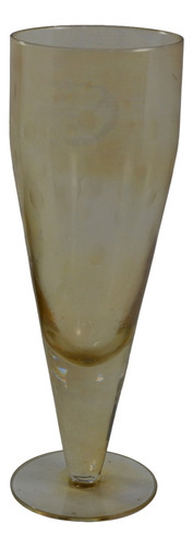 Taça De Cristal Tom Amarelo Com Bolinhas Feito Á Mão