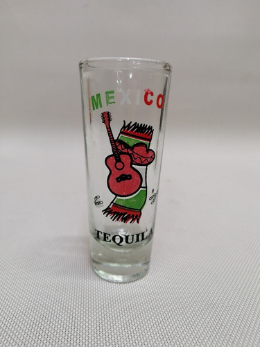 Vaso Copa Mexicano En Cristal Y Óleo Original