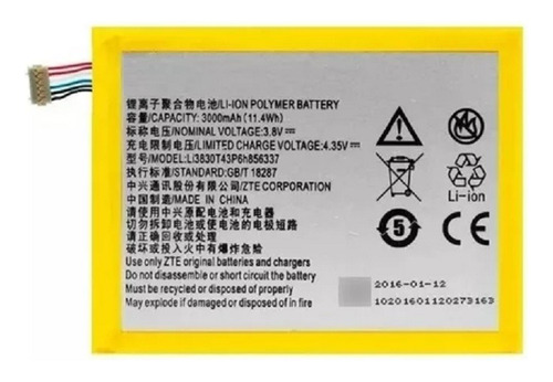 Bateria Para Zte V580 A602 Blade Li3830t43p6h856337 3000mah