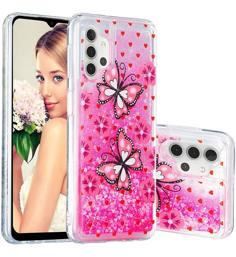 Funda Rosa Para Galaxy A32 5g Diseno Mariposas