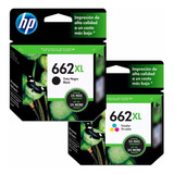 Cartuchos Hp 662xl Combo Negro+color Original 1015 2645 3546