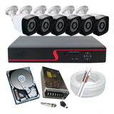 Kit Sistema Residencial 6 Câmeras Imagens Em Hd Dvr P2p