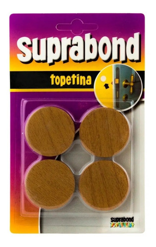 Topetina Suprabond Circular Autoadhesiva Simil Madera 4u