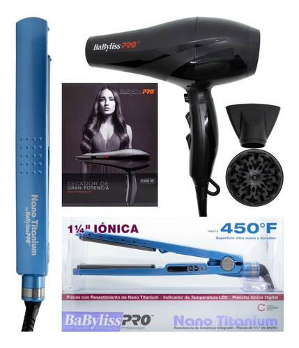 Kit Babyliss Planchita 2091 Digital + Secador Academy + Cuot