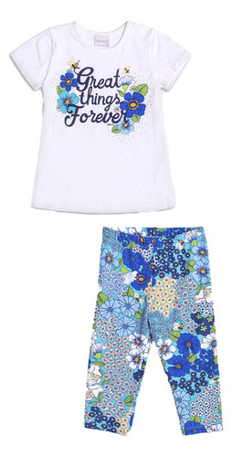 Conjunto Infantil Momi Blusa E Legging Floral