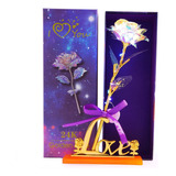 Flor Luz Led De Colores Ramo De Rosas 24k Caja De Regalo