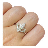 Ao 376  Anillo Flor De Lis De Plata Y Oro