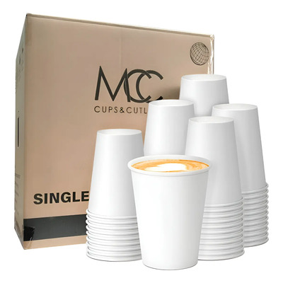 Vasos Desechables Papel Michan 12oz Blanco 1000 Pzas Bebidas Calientes