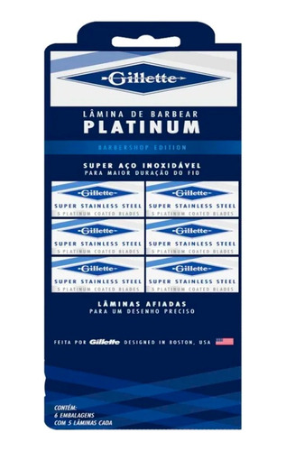 Lâmina De Barbear Gillette Platinum - Meia Cartela C/30 Un