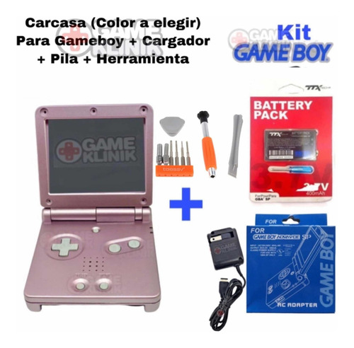 Carcasa Game Boy Advance Sp Gba Ki + Cargador + H + Extra 07