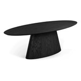 Mesa De Jantar Cone Oval 140x90 Cm Madeira Ébano