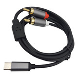 E Cable Divisor Tipo C A 2 Rca For Teléfono Portátil 3m