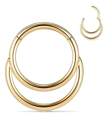 Piercing Clicker Septum Doble Dorado