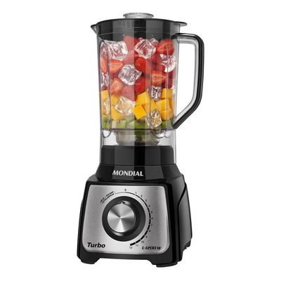 Liquidificador L-1200 Bi Turbo Black Preto\u002Finox Mondial 127v | Parcelamento sem juros