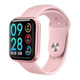 Relógio Smartwatch Full Touch P80 C/ 2 Pulseiras Rosa C/nfe