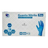 Guantes De Barbero Aseo Cocina Nitrilo Desechables 100 Pcs Talla Azul / S