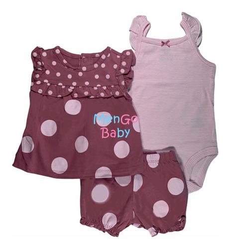 Conjunto Carter´s Pañalero Blusa Y Short Bebe Niño