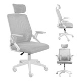 Silla Ejecutiva Respaldo Ergonomica Oficina Escritorio Gris Material Del Tapizado Malla Transpirable