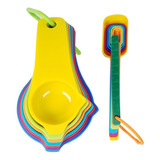 Juego Set X 15 Piezas Cucharas Y Tazas Medidoras Plastico