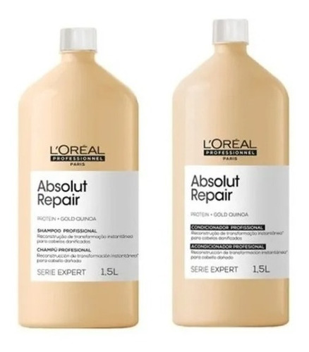 Loreal Absolut Repair Gold Quinoa Shampoo 1,5 L + Cond 1,5 L