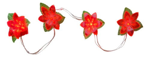 8 Pack Serie Luces Led Flor Nochebuena Grande 56ledd 2.8mts