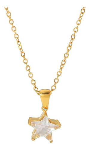 Collar De Estrella De Cristal Con Cadena Dorada Dazzling S