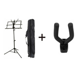 Kit Estante Partitura Mxt + Suporte De Parede Violão/guitarr