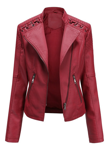 Chaqueta De Cuero Para Mujer Chaqueta Corta Slim